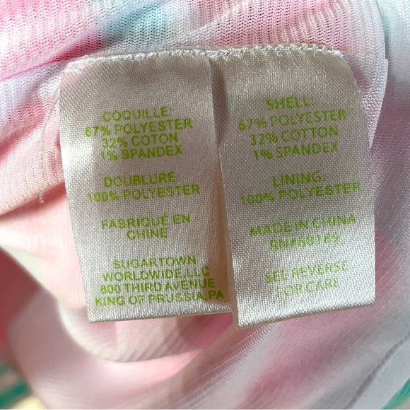 Lilly Pulitzer Lana Mint White Stripe Ribbed Cap Sleeve Dress Poolside Blue, XS - Picture 6 of 7